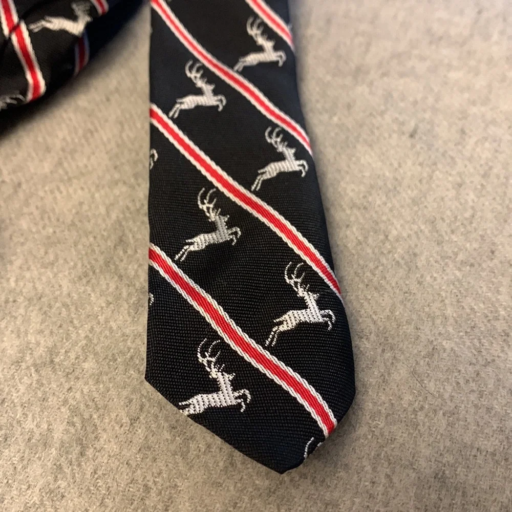 Clip-on Boys Tie Reindeer Striped